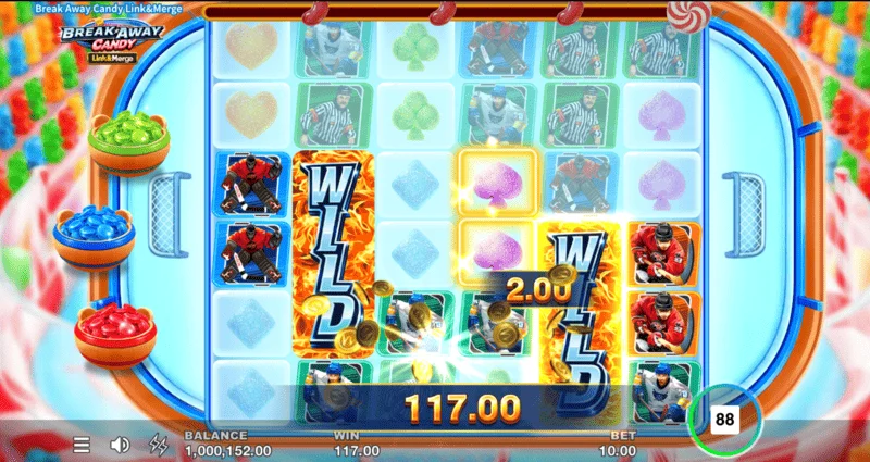 Break Away Candy – Link&Merge raundas su surinktomis monetomis